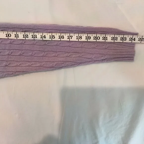 Sutton Studio Purple Cable Knit Cashmere Turtleneck/Sweater Size XL - Picture 6 of 6